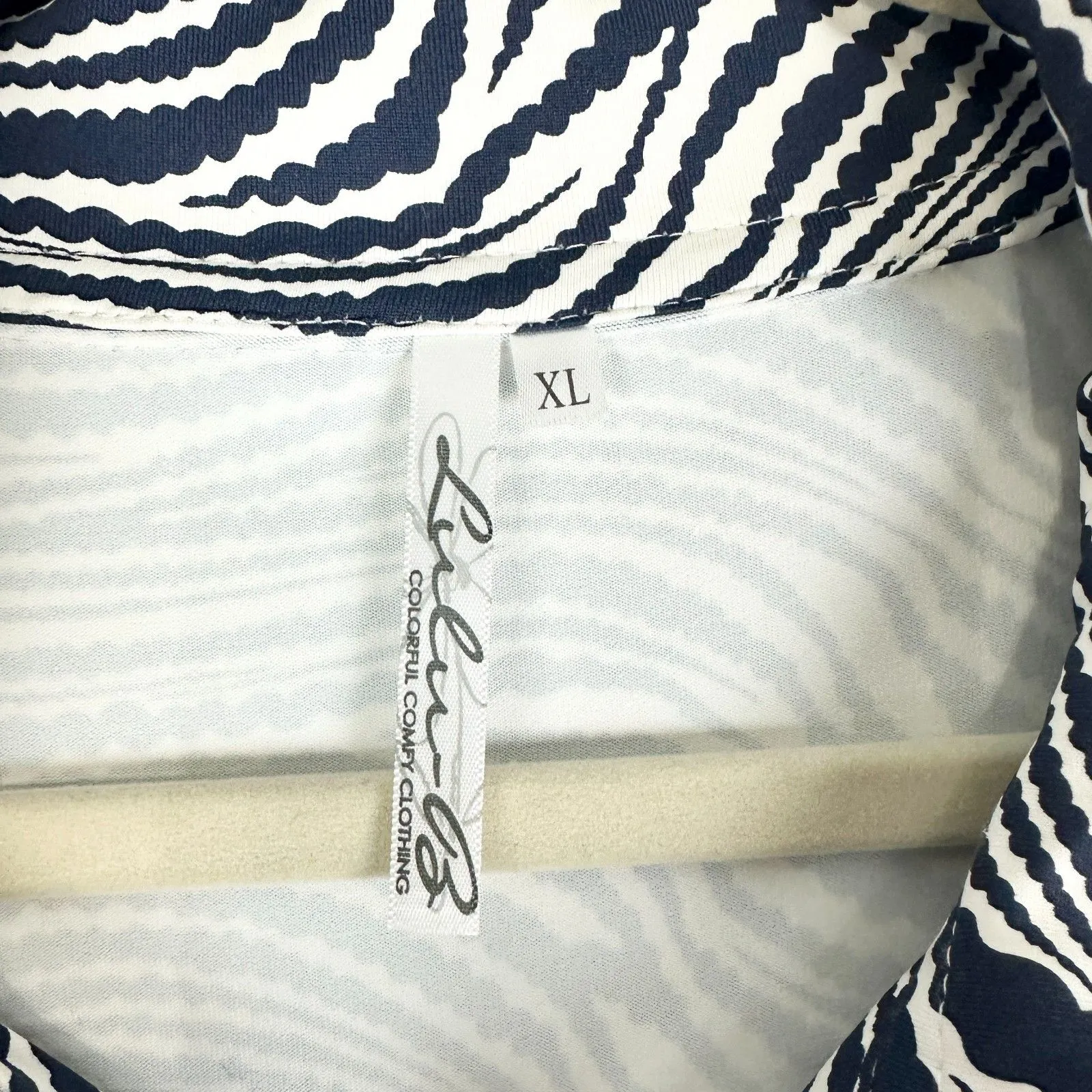 Lulu B Sleeveless Zip Swing Dress Size XL Upf 50+ Navy White Blue - Image 4