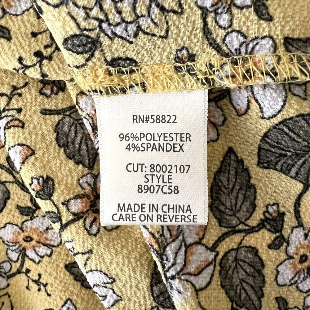 Max Studio Yellow Floral Midi Wrap Dress - Image 8