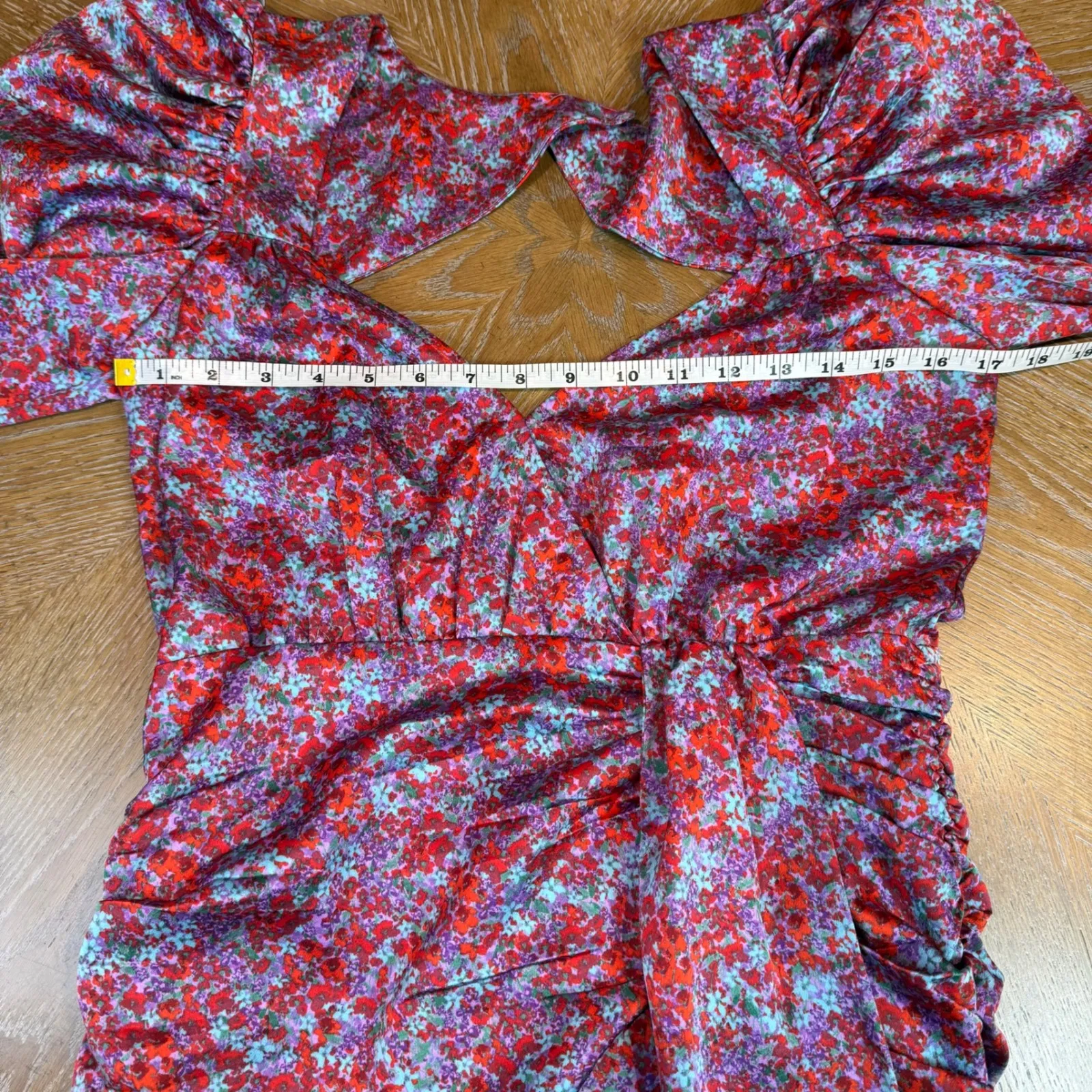 For Love and Lemons Charlie Midi Dress Blossom Floral Size Medium Open Back - Image 9