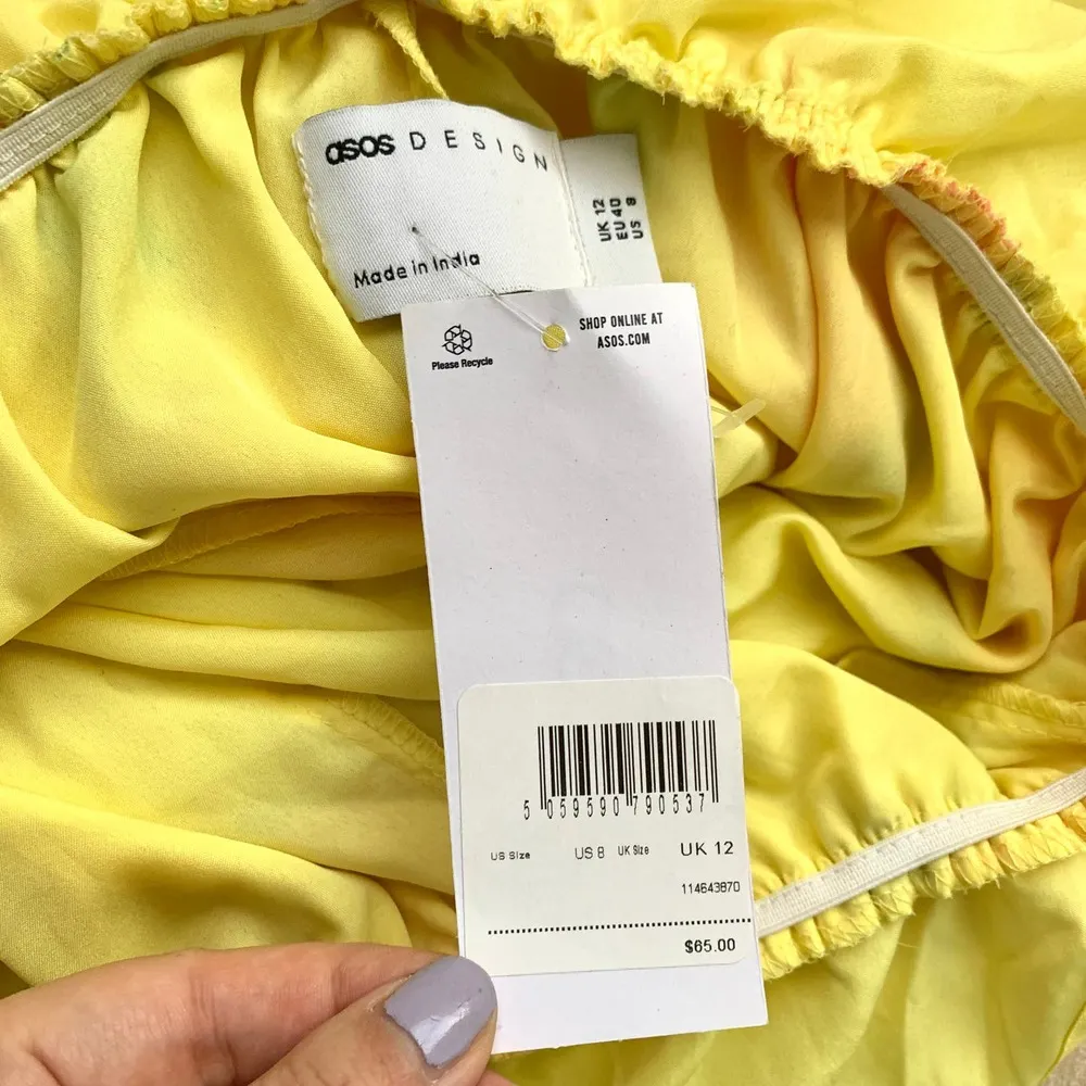 ASOS DESIGN Pleated Wrap Front Midi Dress in Yellow Floral - Image 10