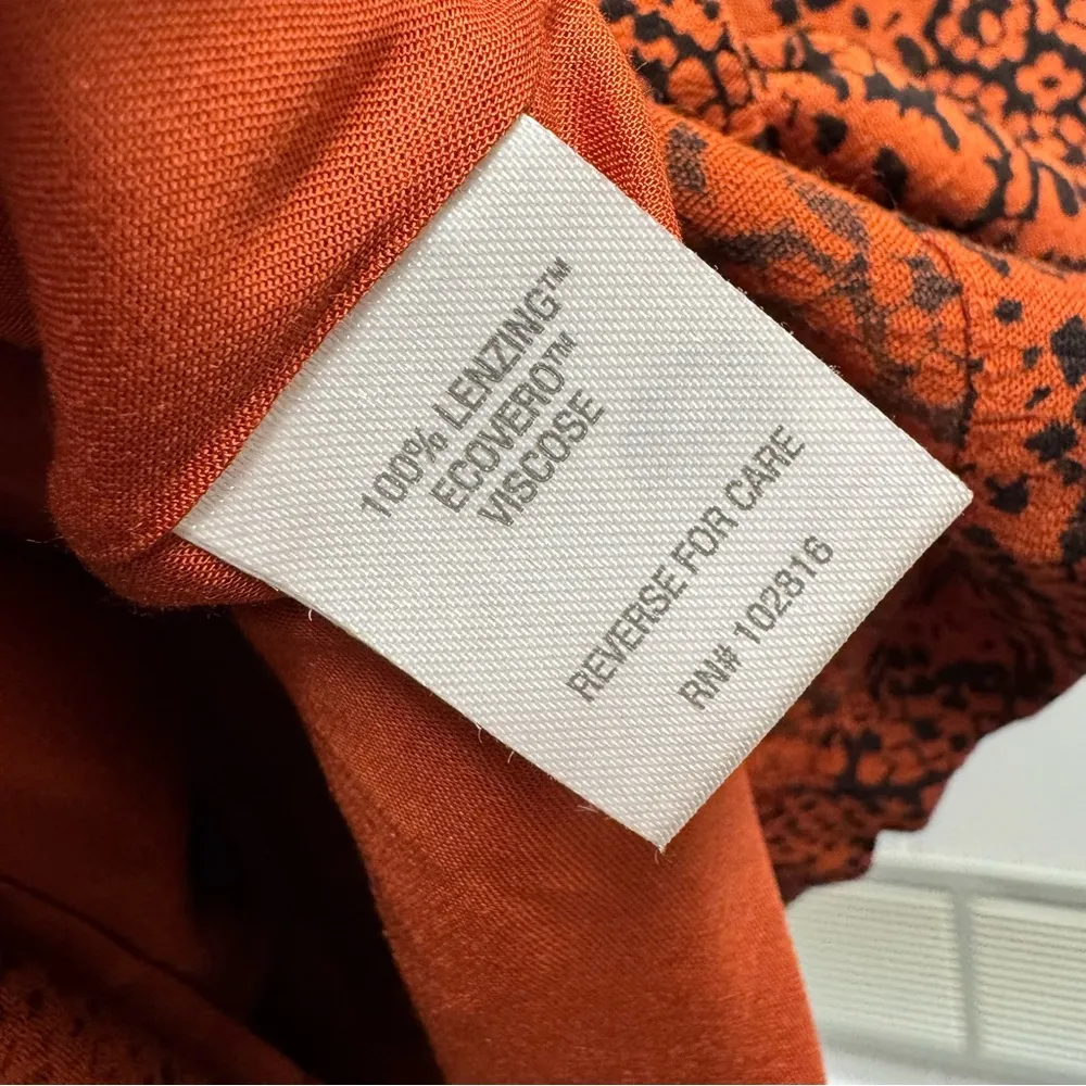 NEW Garnet Hill Millie Crepe 3/4 Sleeve Mini Dress Orange Small S NWT - Image 11