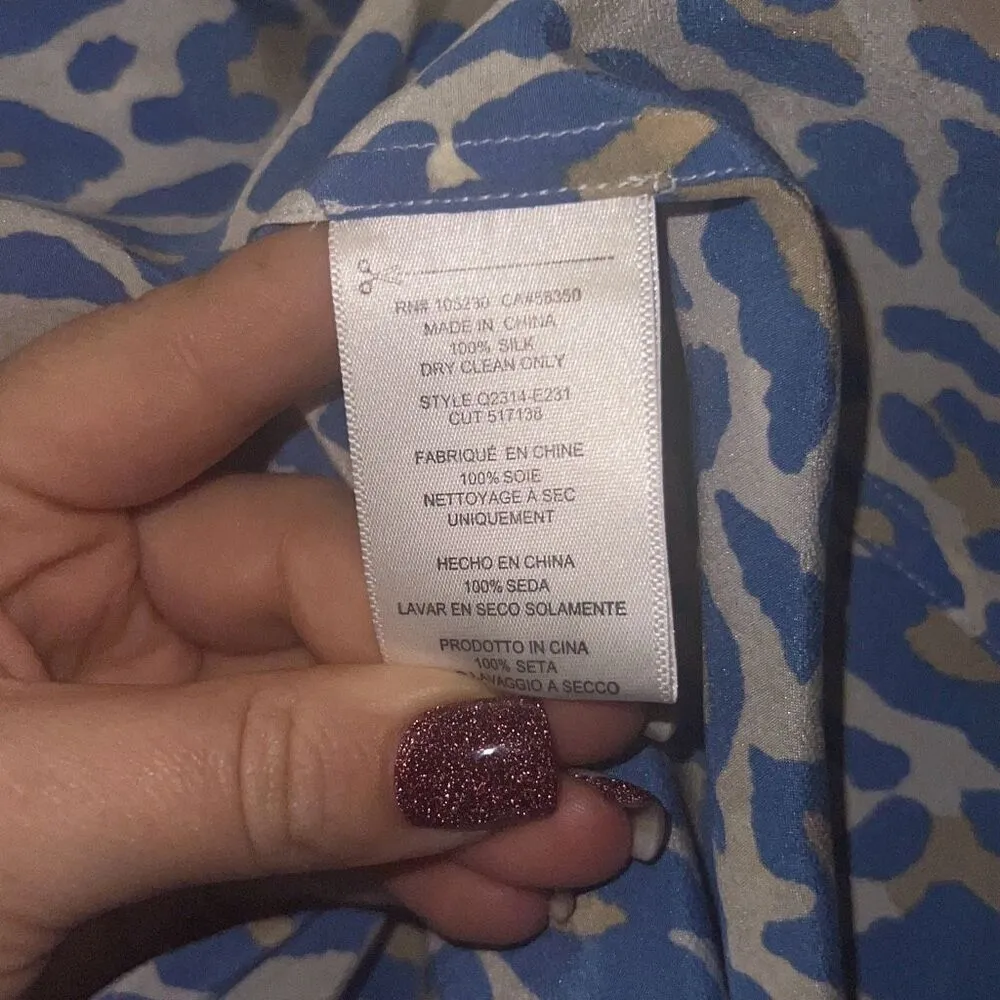 ✨EQUIPMENT Slim Signature Silk Shirt Sz Small Blouse in Regatta Archive Cheetah✨ - Image 10