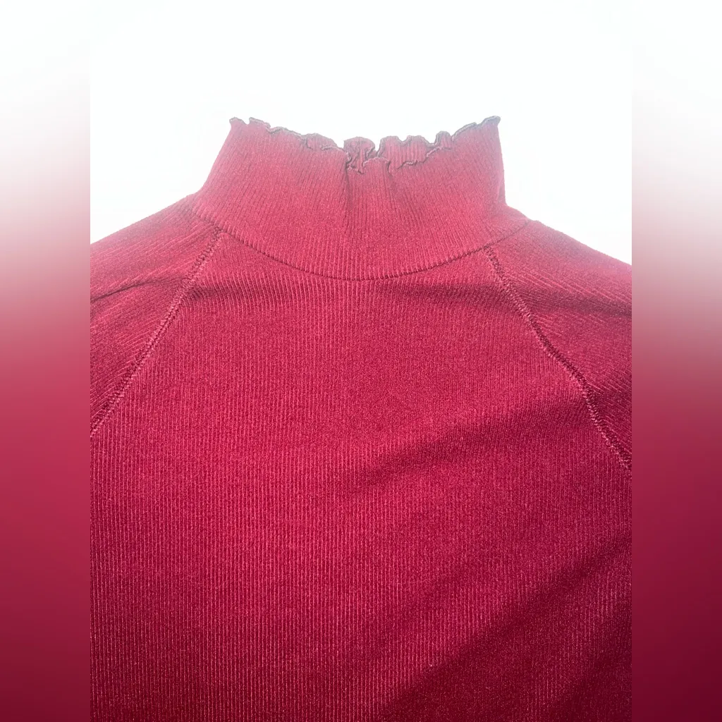 SO  Deep Red Knit Fabric - Image 2
