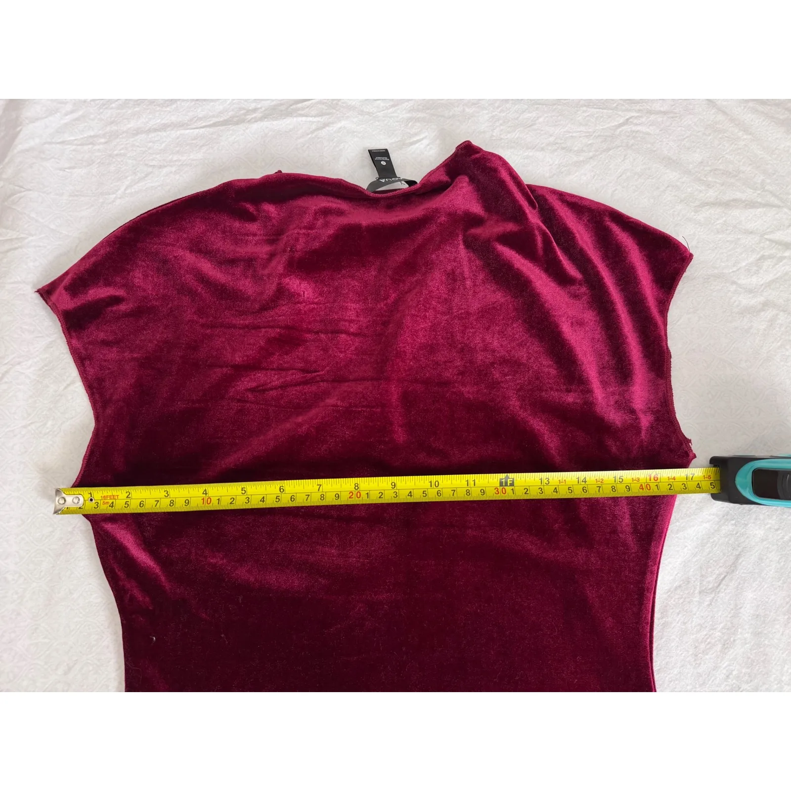 AQUA Velvet Bodycon Dress Mock Neck Sleeveless Party Cocktail Red M‎ - Image 3