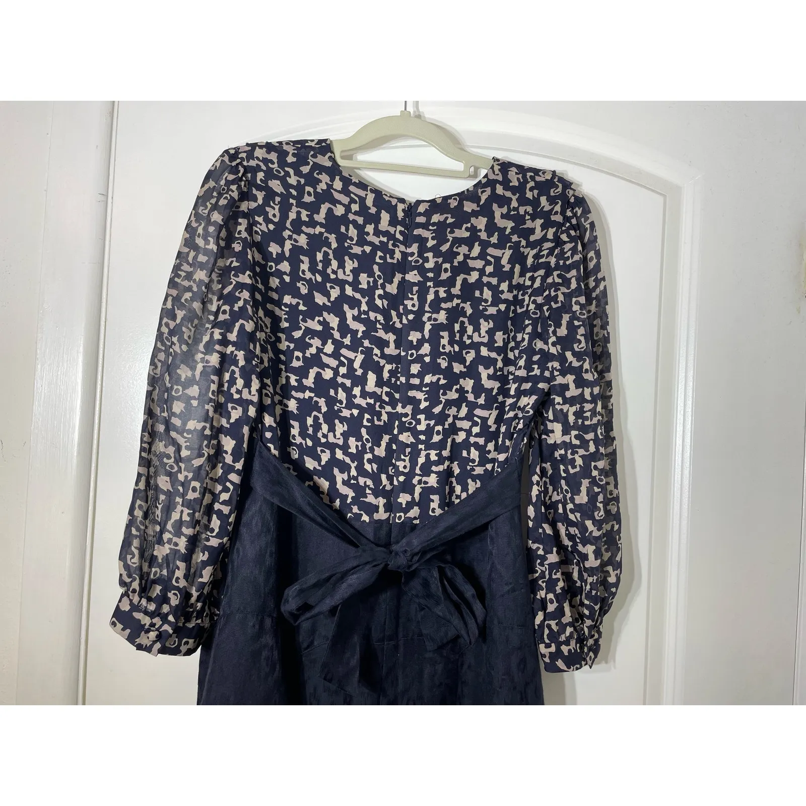 Anna Sui X Anthropologie Silk Cocktail Dress Size 4 Navy Dressy Formal Twee - Image 5