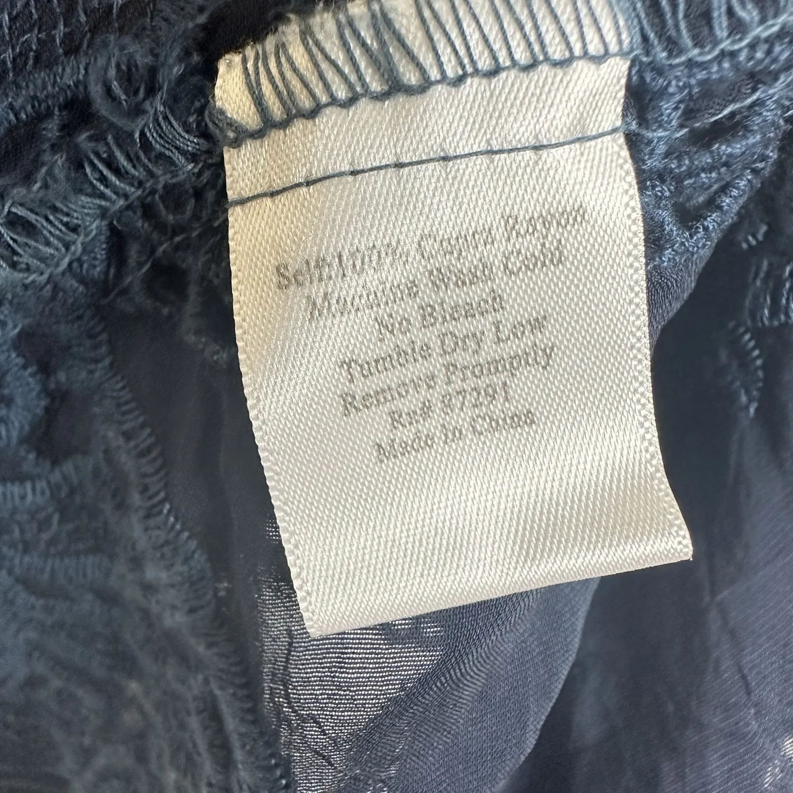 Johnny Was Navy Blue Embroidered Lace Kimono Women's Size Large Boho Open Front - Image 8