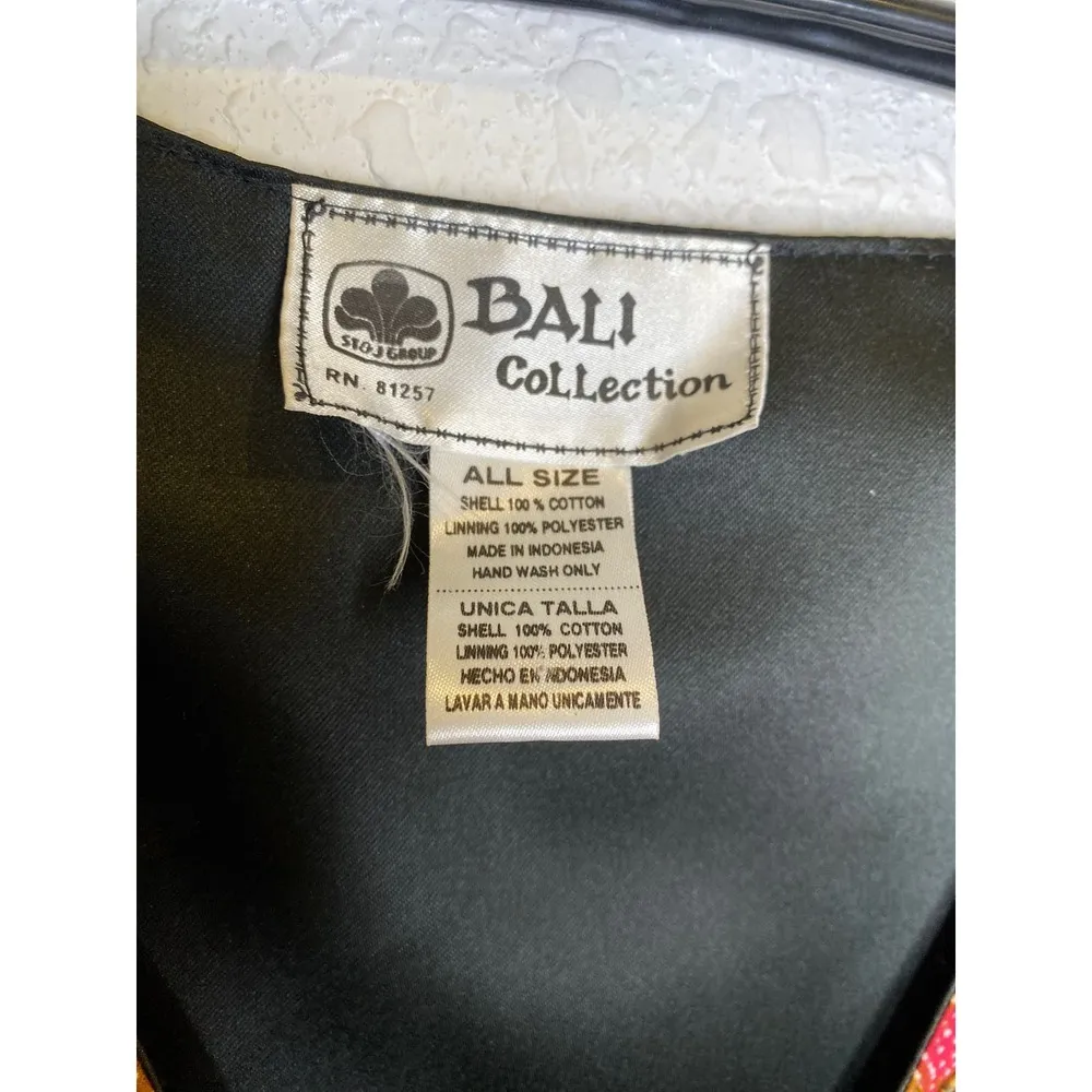 Vintage Bali Collection Beaded Multicolored Vest Cotton EUC OS Snap Closure - Image 5