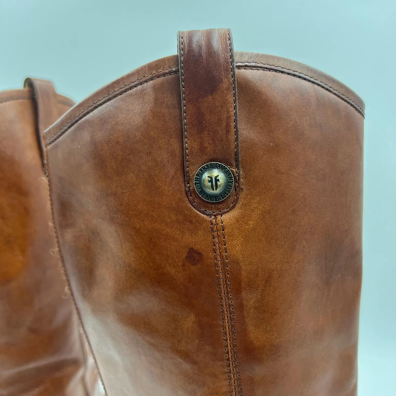 Frye Cox Knee High Leather Boots Cognac Brown Tall Equestrian - Image 4