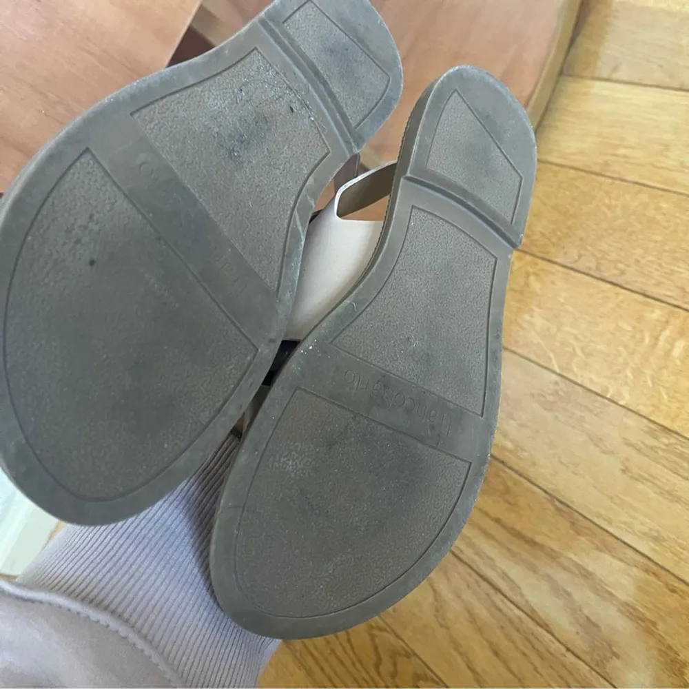 Franco Sarto Kayleigh leather flat sandals with buckle Tan Brown Sz US 8.5 - Image 10