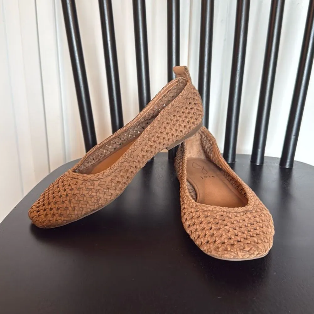 Joie leather woven flats ballet brown size 6.5 - Image 8