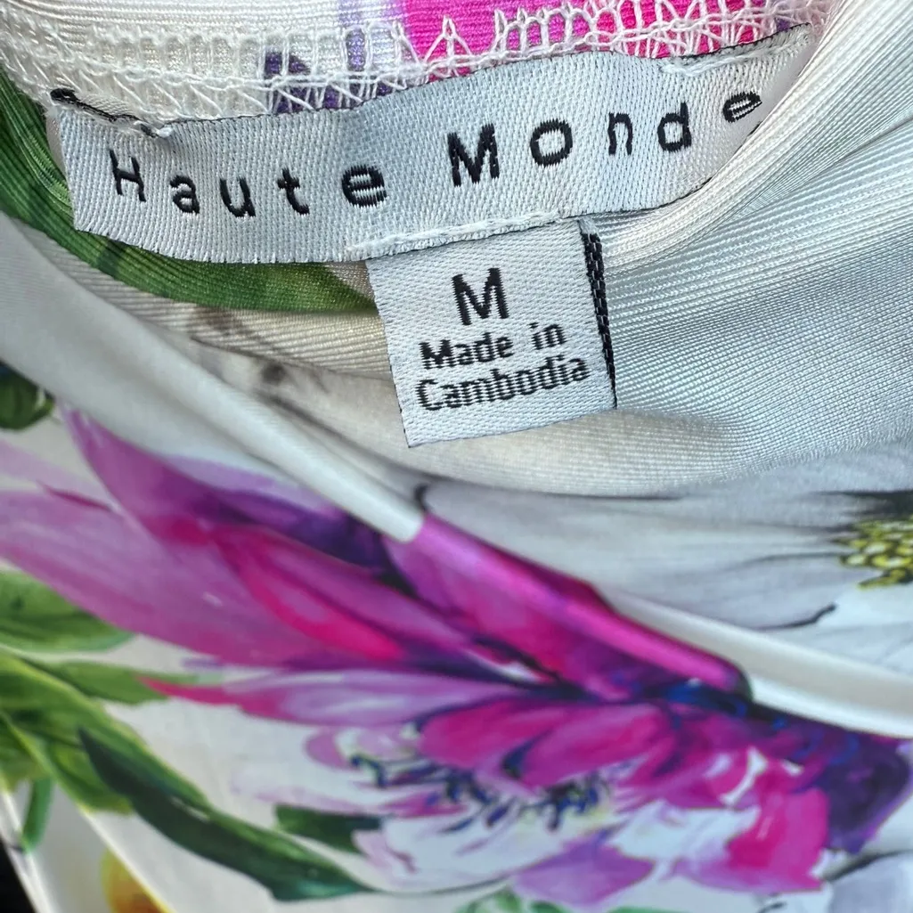 Haute Monde Floral Maxi Dress Women’s Size M Adjustable Straps Soft Stretch New - Image 5