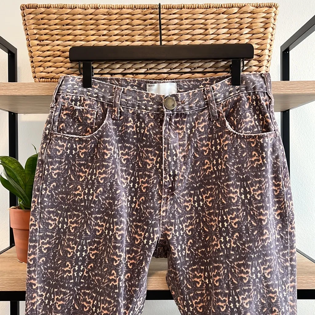 ONE TEASPOON AZTECA LEOPARD TAPERED DENIM JEANS 27 WOMENS BROWN TAN JEAN - Image 5