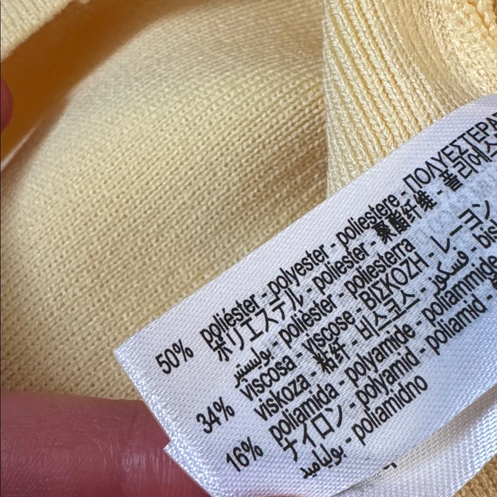 Zara Butter Yellow Knit Cardigan Jacket floral buttons NWT S Viral Blogger Fave - Image 7