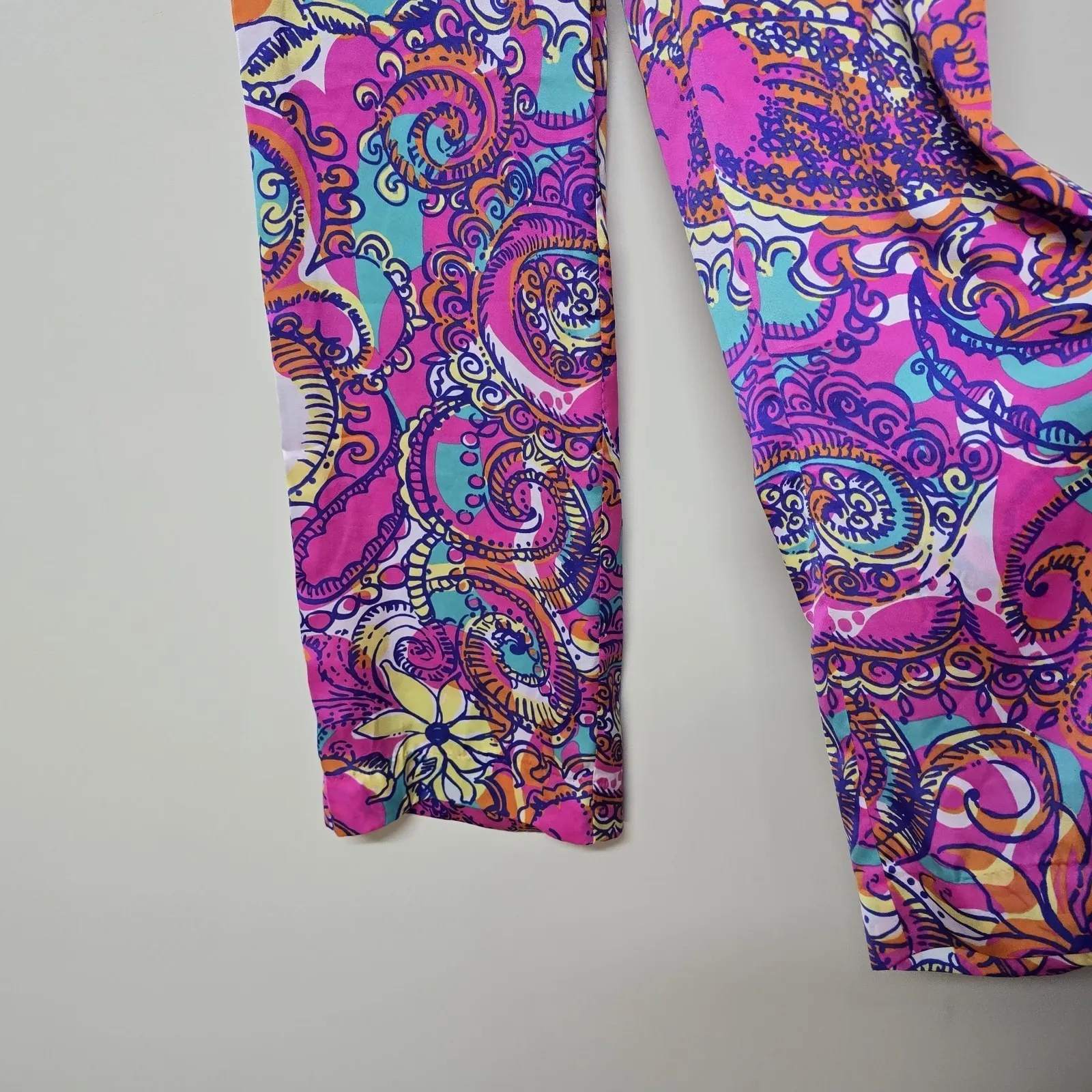Lilly‎ Pulitzer Cambridge Palazzo Sea And Be Seen Wide Leg Pants Tropical Sz S - Image 2