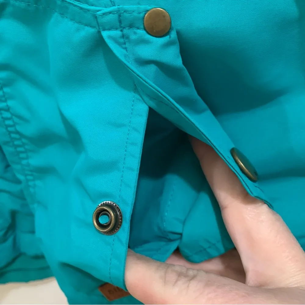 Women’s Billabong Fleece Lined Coat with Hood Teal Green Blue Size Medium - Image 5