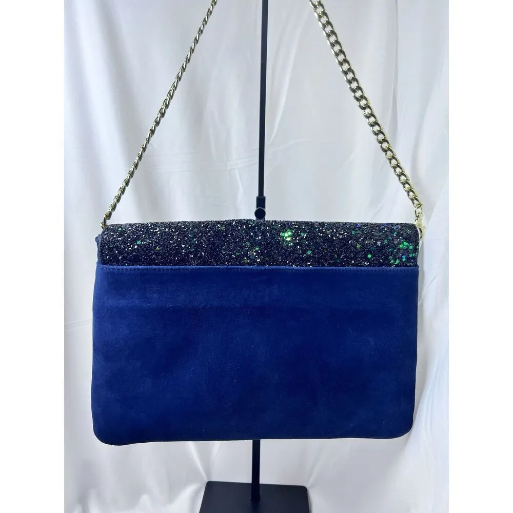 Ann Taylor Bella Glitter Navy Clutch Bling NYE‎ NWT - Image 5