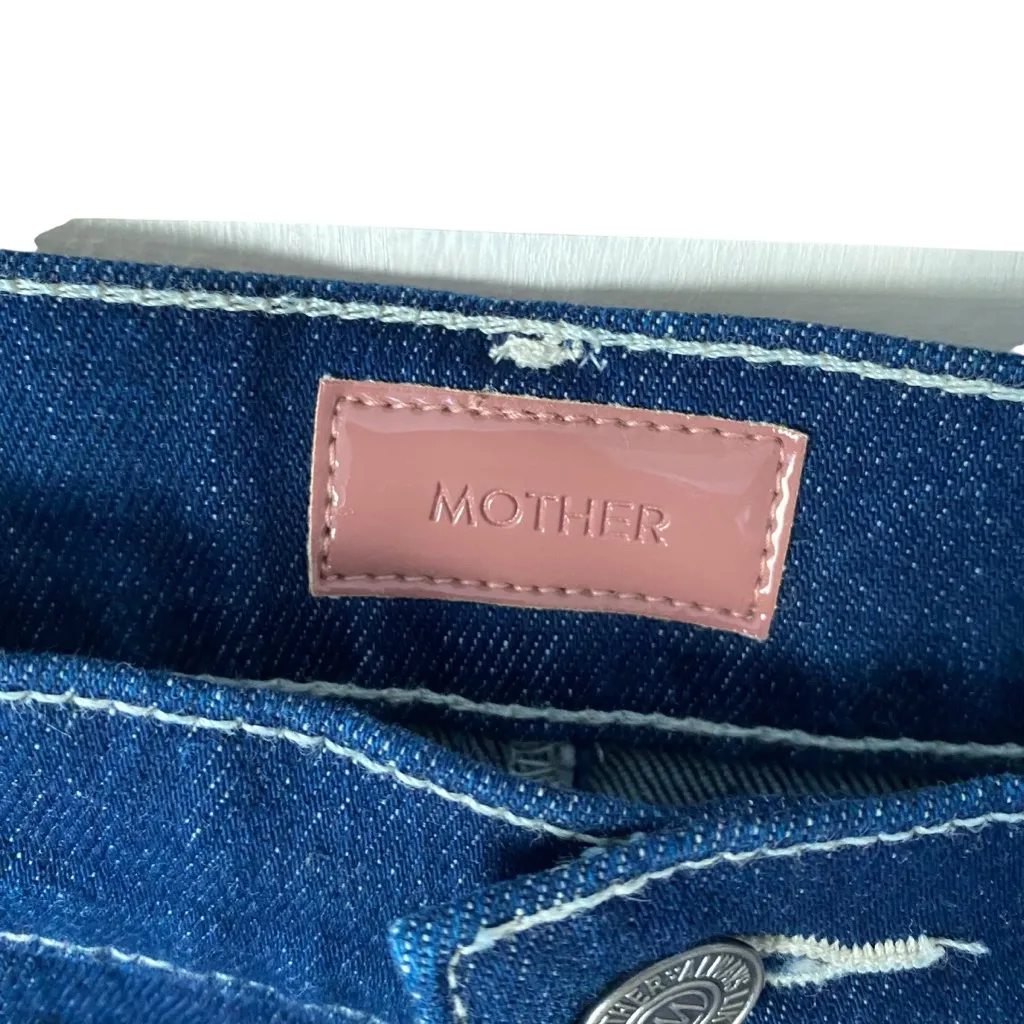 Mother NWTs The Country Swooner Straight A Dark Denim Skirt size 24 Blue - Image 6