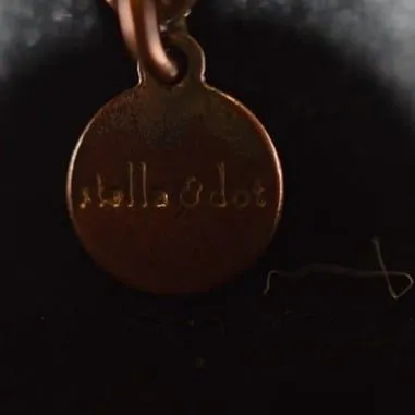 Stella & Dot Gold Tone Brown Rhinestone Metal& Leather Woven Band Bracelet - Image 5