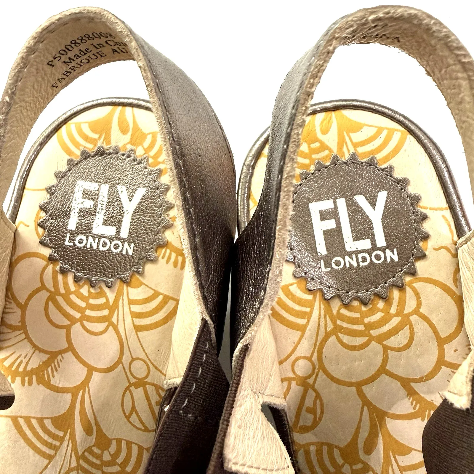 Fly London Platform Wedge Chunky Sandal Women US 8 8.5 EU 39 Yaji Idra Leather - Image 7