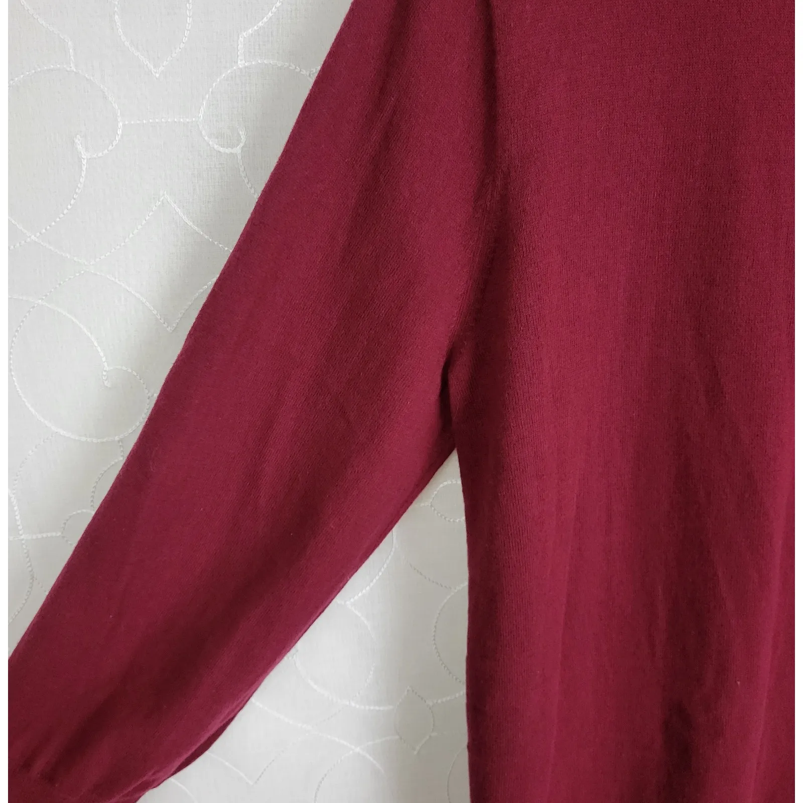 J. Crew Women's Sweater XL Red Puff Sleeve Classic Fit Rhinestone Pullover‎ NWT - Image 4