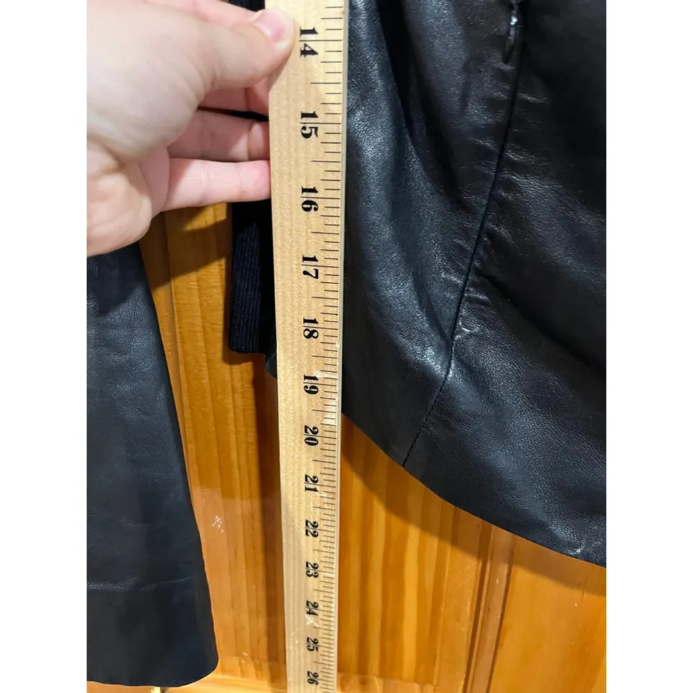 Nordstrom Signature Black Leather Full Zip Caspule Staple Biker Moto Jacket - Image 7