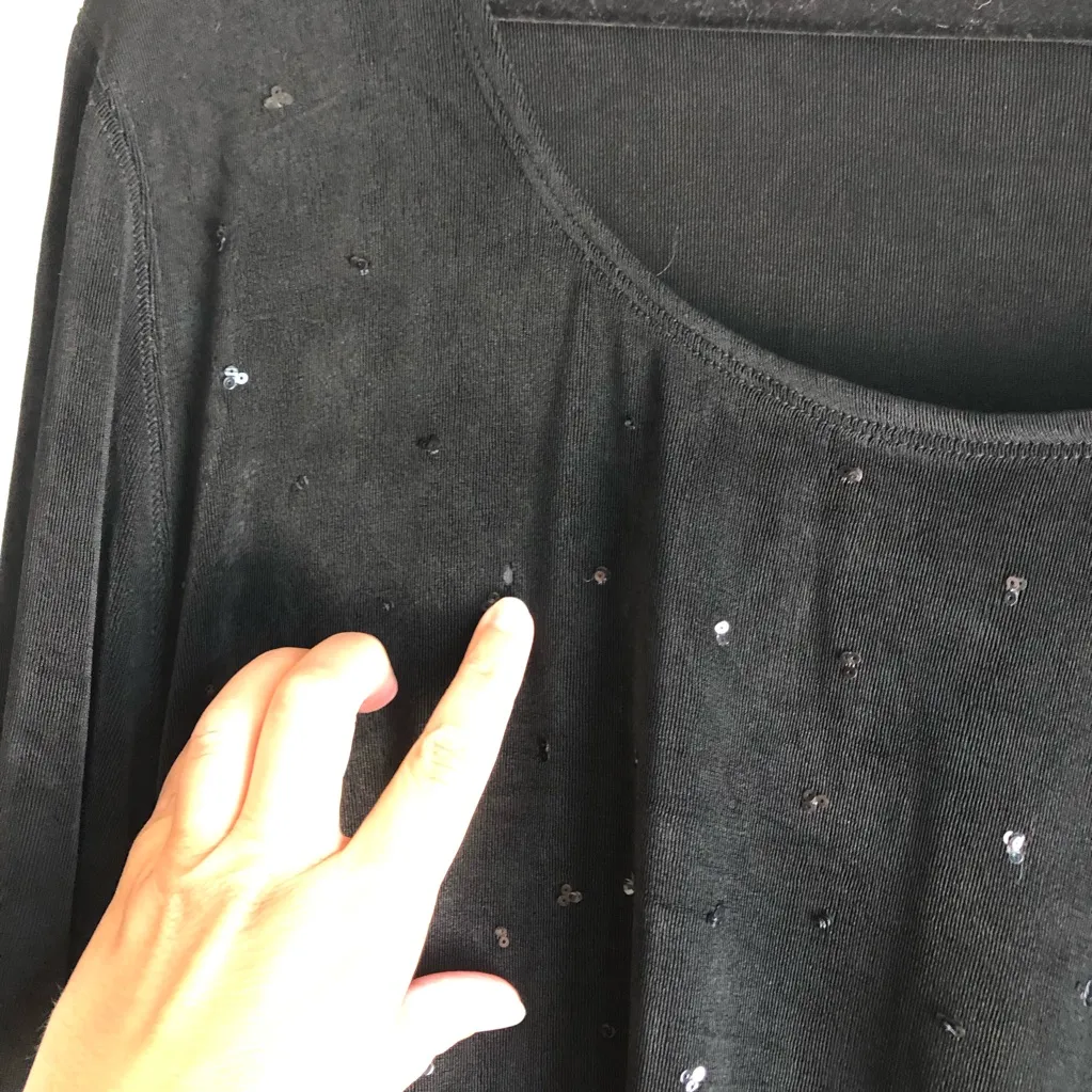 Vikki Vi Black Tunic Women's 2x Embellished scoop neck sequin - Image 8