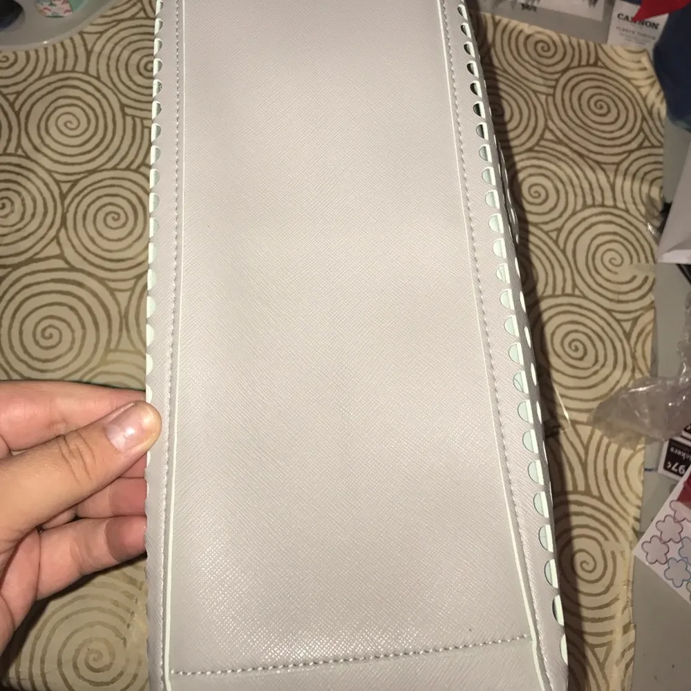 Laser cut gray bag w/teal accents & mini BNWT - Image 8