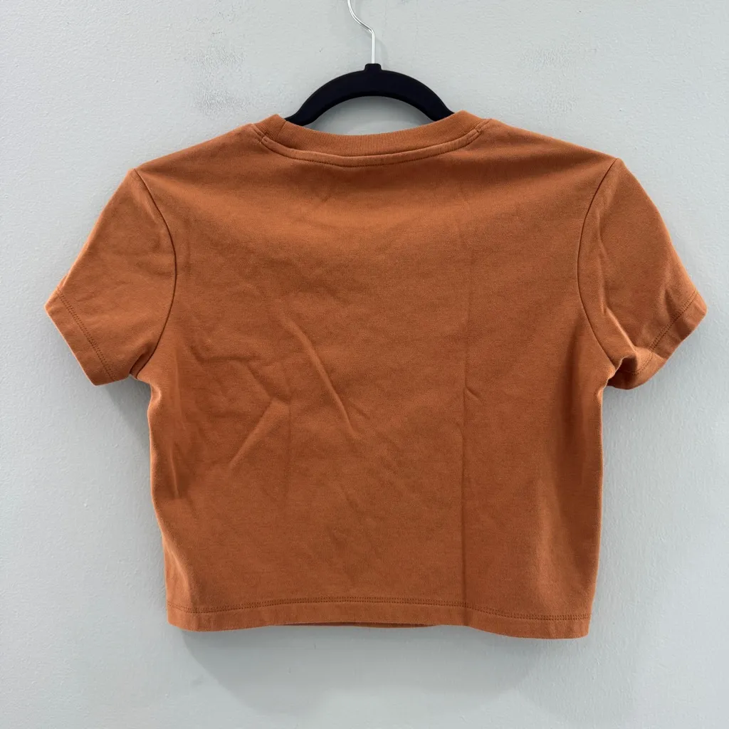 Cuts Clothing Tomboy Cropped Tee Rust Orange Small - Image 2