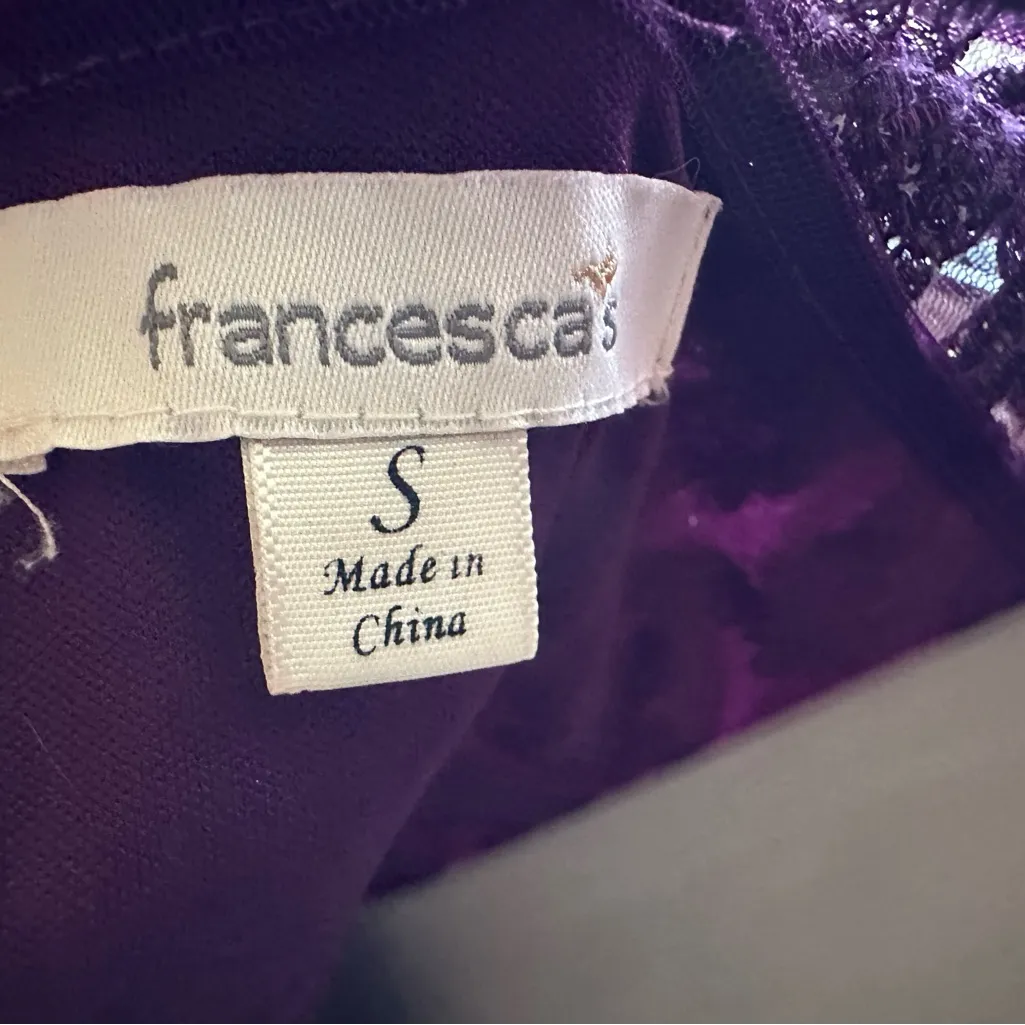 Francesca's Collections Deep Purple Beaded Dress - Image 14