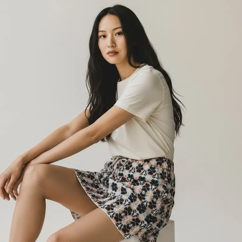 J.Jill FIT Skort Mini Geometric Print Small Women’s Blue - Image 7