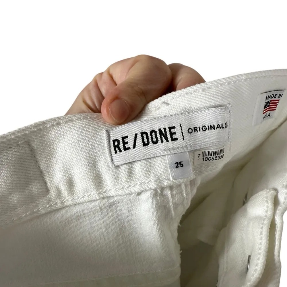 RE/DONE Women’s 70s High Rise Stove Pipe Straight Jeans White Size 25 - Image 13