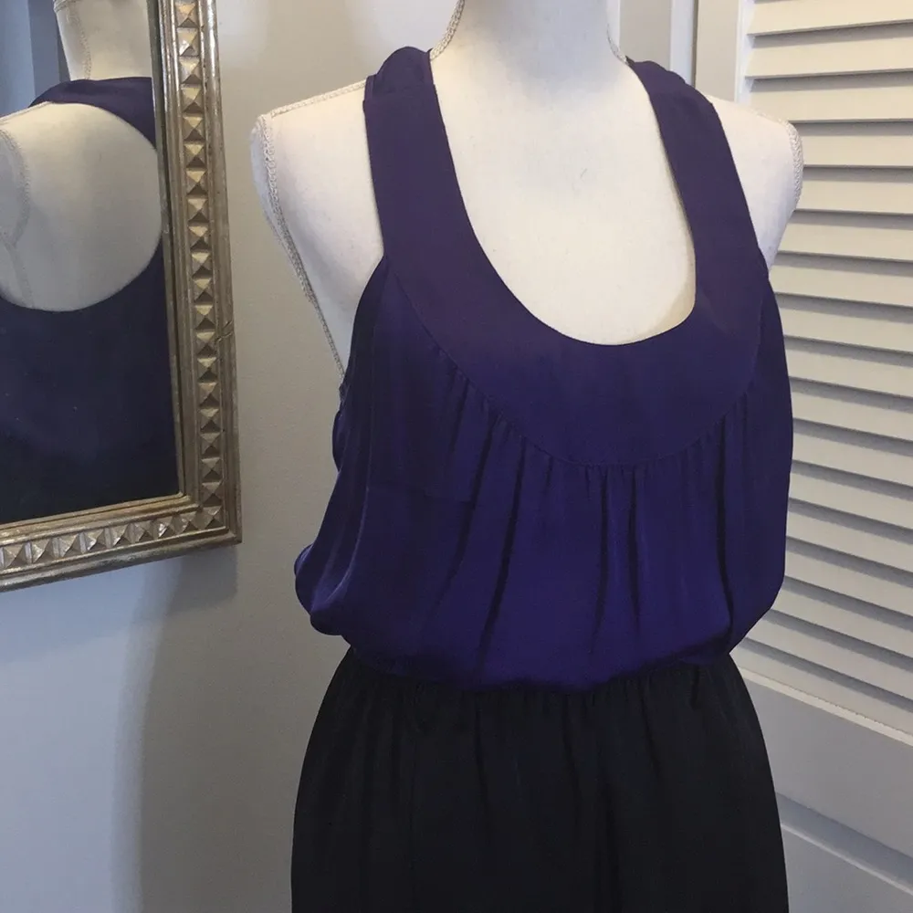 Purple and black silky dress - Image 2