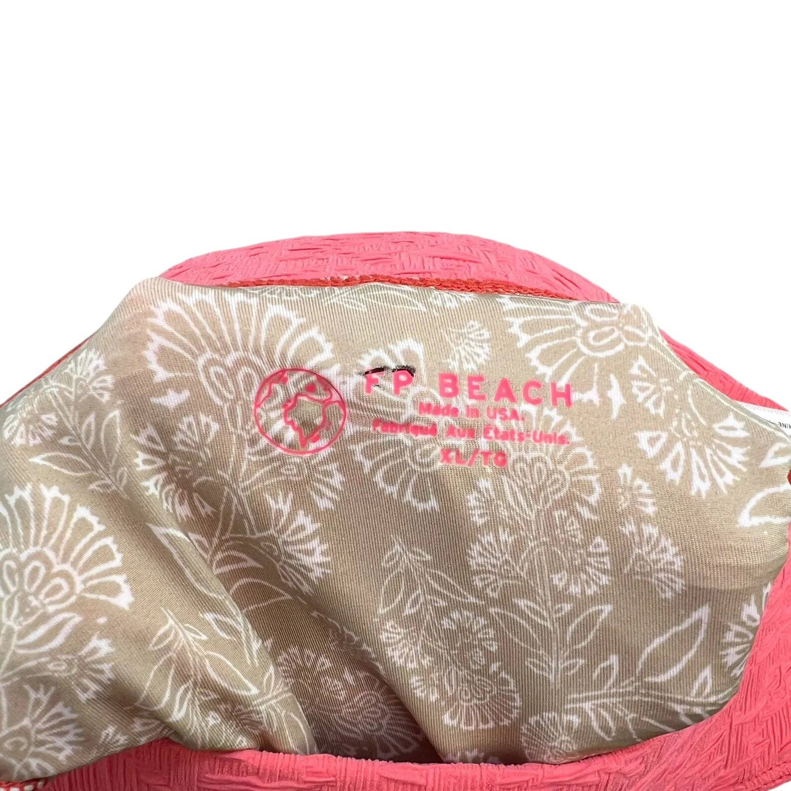 Free People free-est Dylan Lurex High-Waist Bikini Bottom Coral Pink‎ Size XL - Image 8