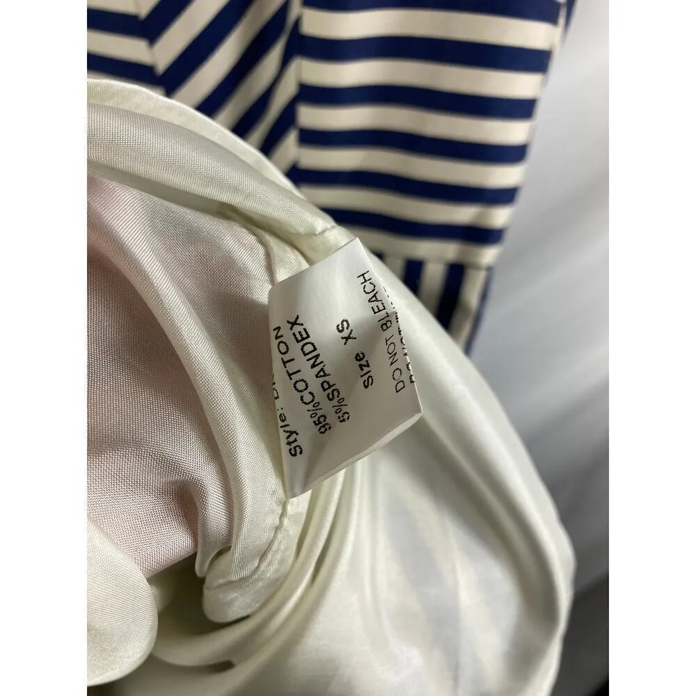 Pink Martini Striped Blue and Tan Nautical Dress XS - Image 4