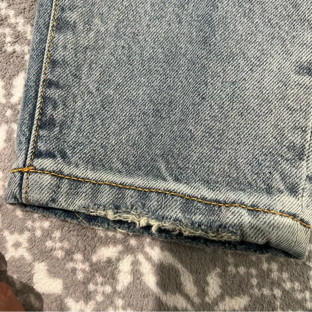 WeWoreWhat The Danielle Crystal Straight High Waist Jeans In‎ Blue Button Fly 27 - Image 8