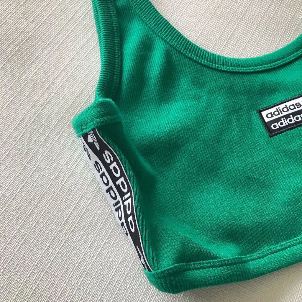 Adidas Logo Tape Bra / Crop Top, NWT, Size Large - Image 7
