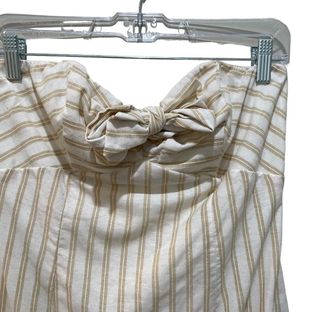 Cotton Candy La Dock of the Bay Striped Dress Yellow Size Large - Image 4