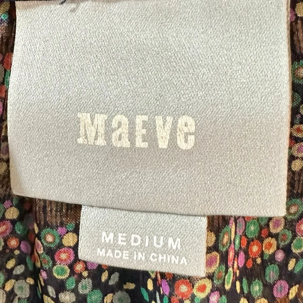 Anthropologie Maeve Sheer Poppy Bohemian Peasant Blouse Size Medium - Image 6