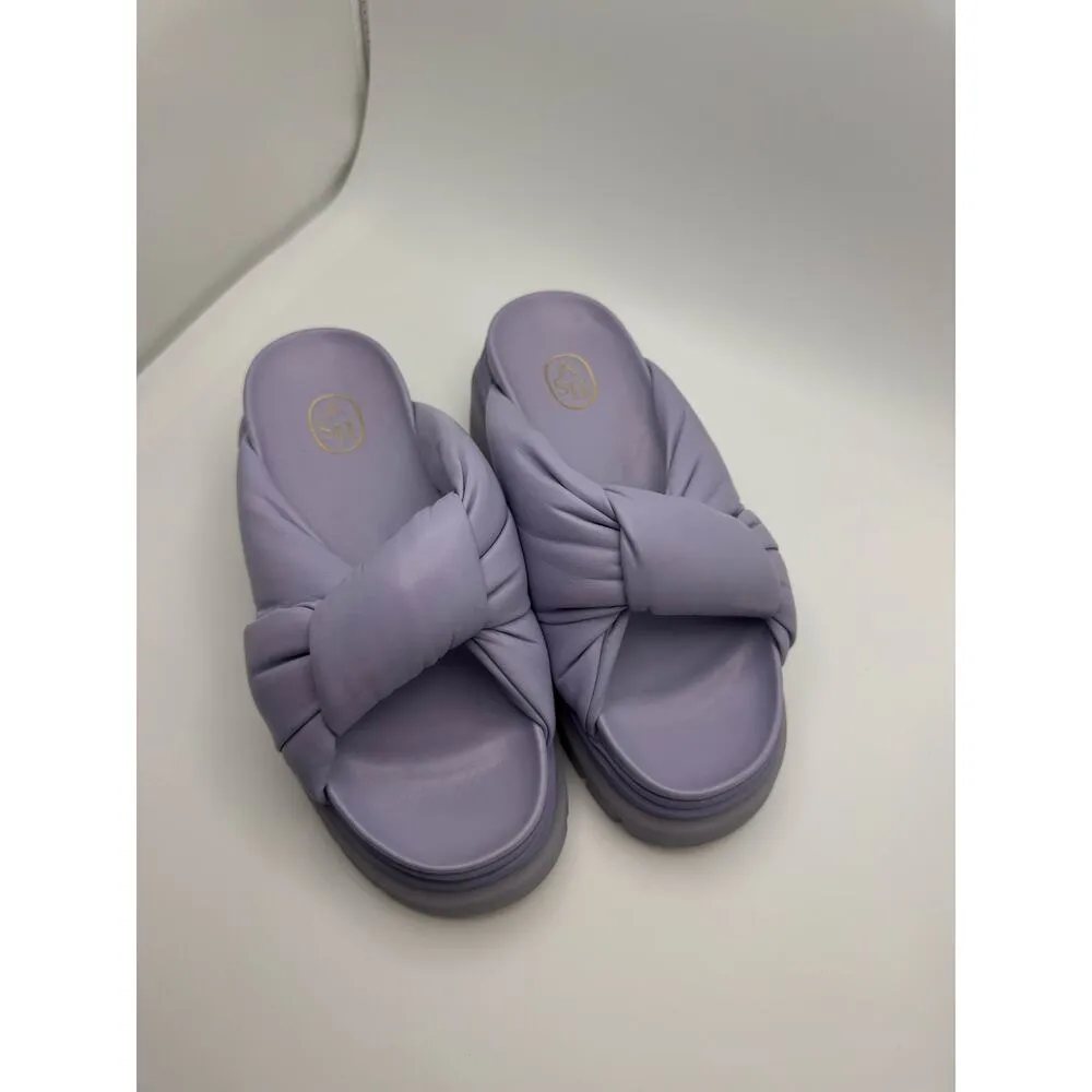 ASH Blue periwinkle Shilo Leather Slide Sandals size 37/ US 7 - Image 5