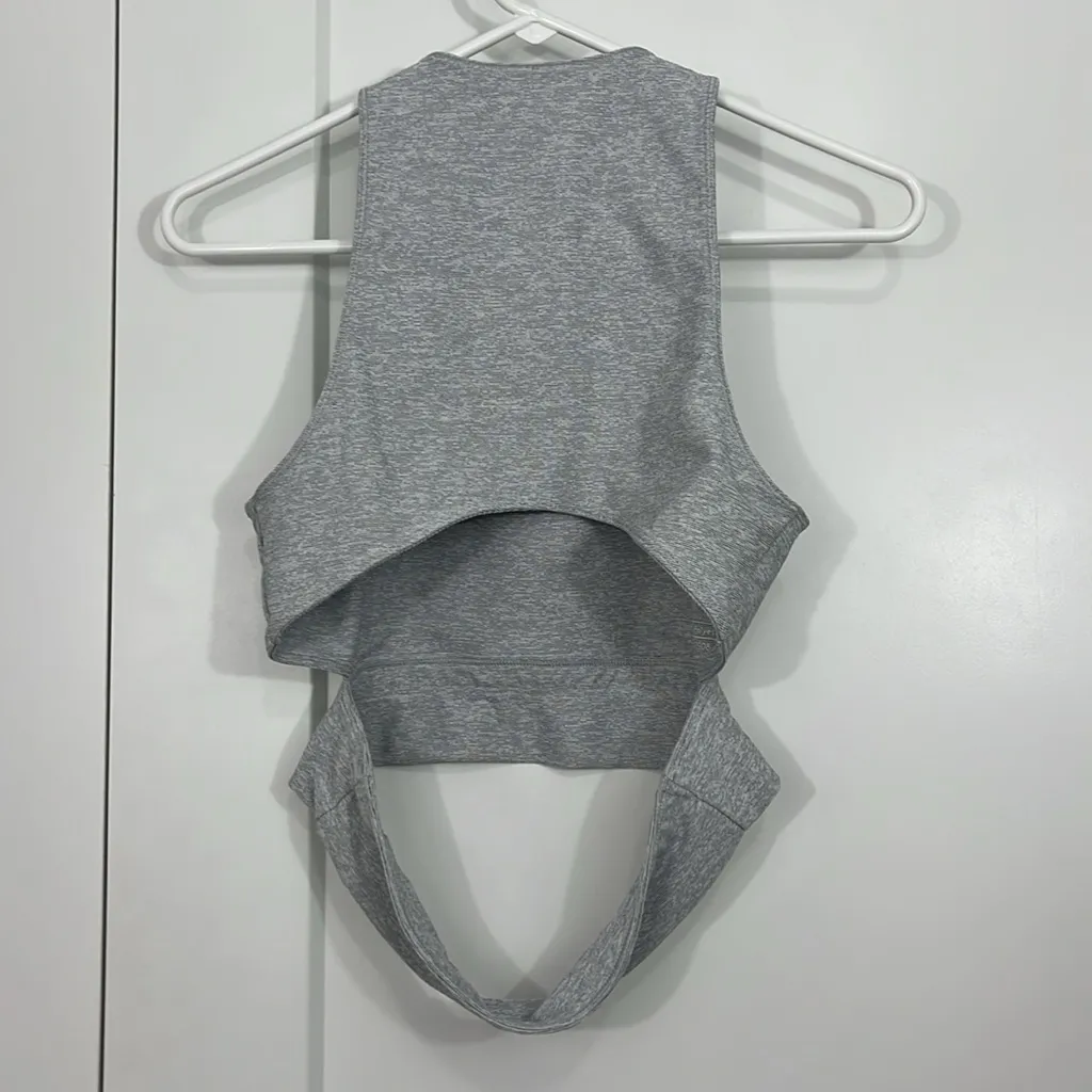 Outdoor Voices Medium Gray Slashback Cropped Tank Top Sports Bra - Image 5