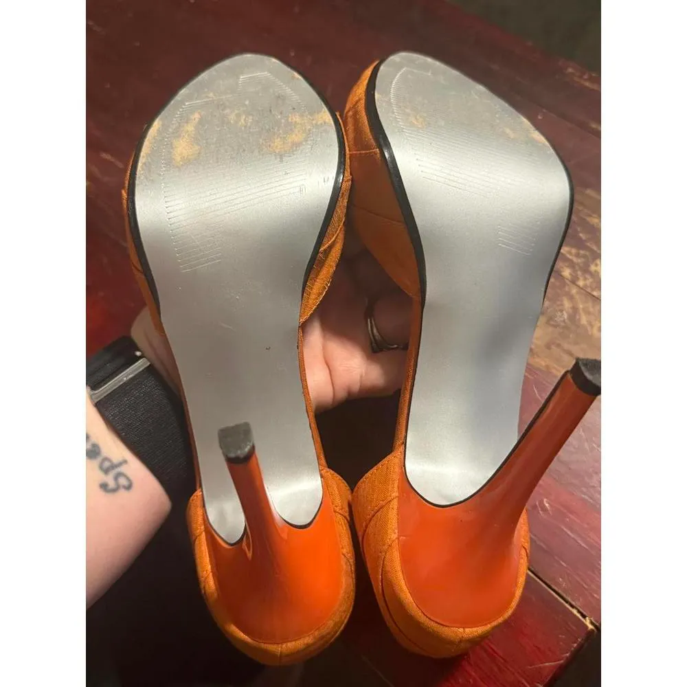 Women’s size 9 Stylish Orange Peep - Image 5