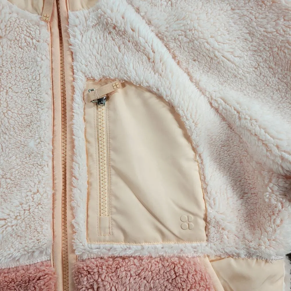Sweaty Betty Womens Jacket 4 Tulle Pink Soft Touch Pennine Zip Through Fleece NW - Image 9