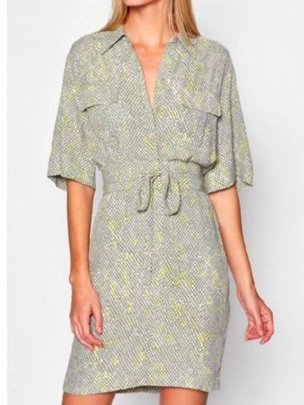 Equipment Femme Axelle Reptile Animal Print Short Sleeve Shirt Dress Sz 4 - Image 2