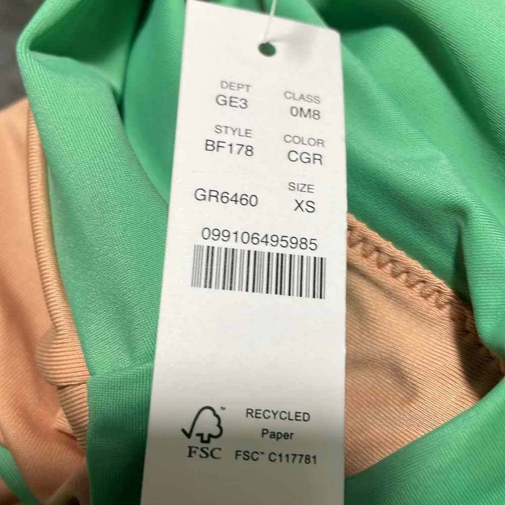 J Crew High Rise Bikini Swim Bottom Green XS (0-2) NWT Lined UPF Protect - Image 5