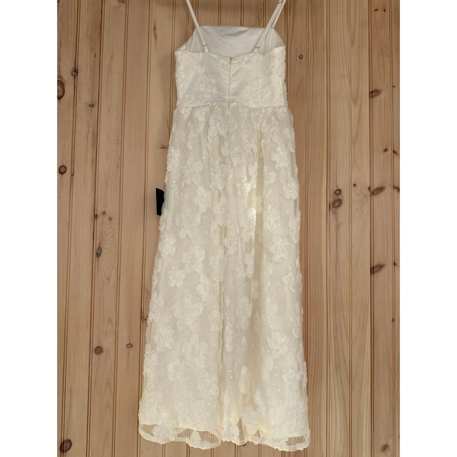 NWT Lulus Delightful Charisma White Embroidered Sequin Mesh Midi Dress Size XS - Image 6