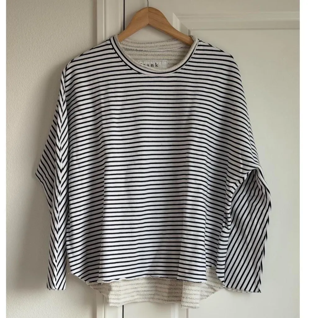 Frank & Eileen Anna Long Sleeve Capelet in Navy French Stripe, Size Small - Image 7