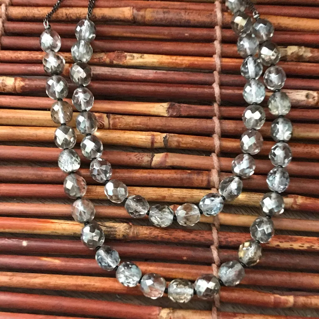White House Black Market Smoky Glass Bead Necklace - Image 4