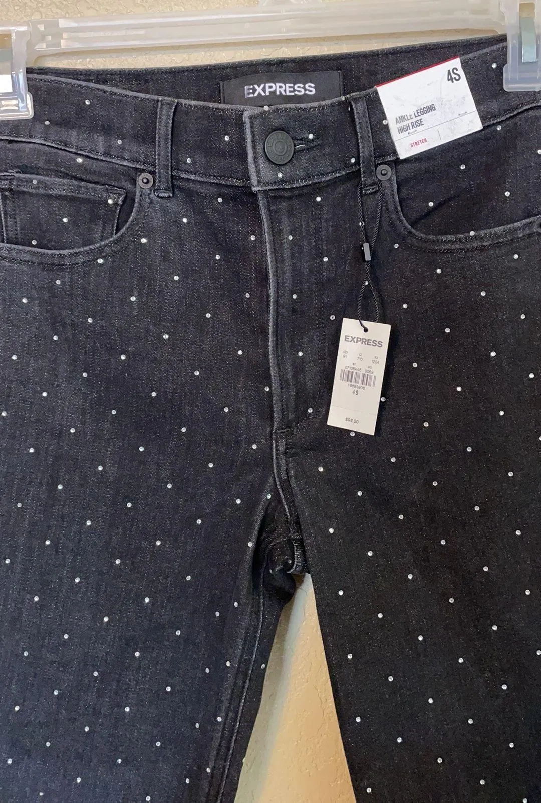 Black Rhinestone Jeans NWT 4S - Image 3