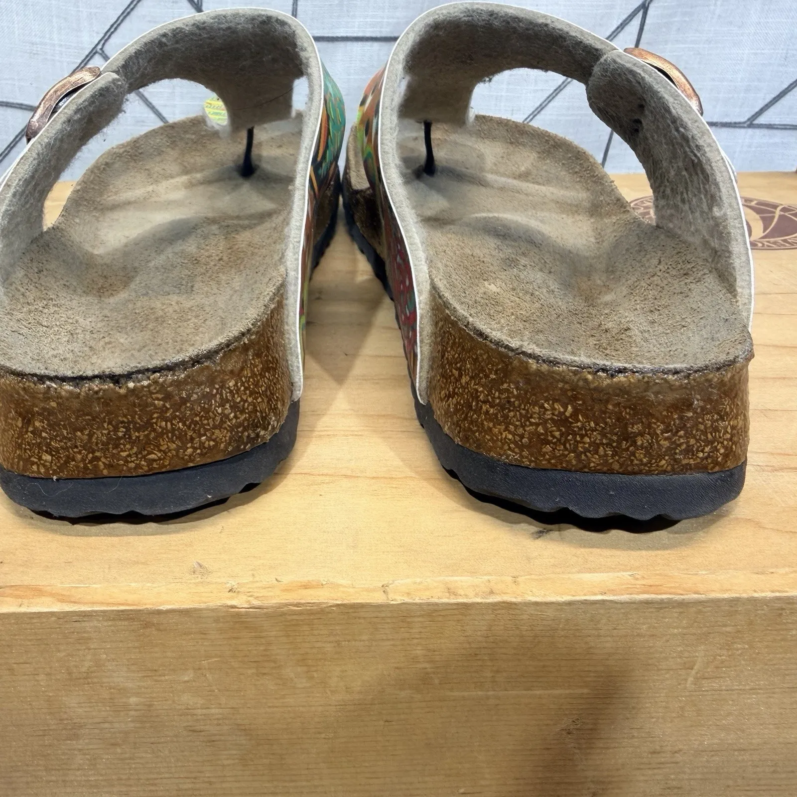 BIRKENSTOCK GIZEH BIRKO-FLOR THONG SANDALS Pink Teal Yellow SIZE 10 US / 41 EU - Image 14