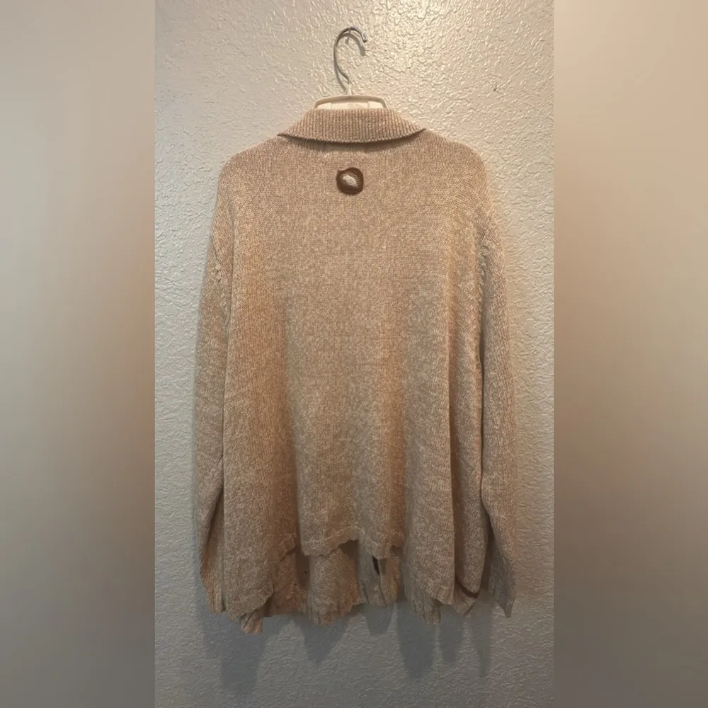 Vintage Extra Point‎ Woman’s 3X Tan Floral Embroidered Cardigan Sweater Boho - Image 4